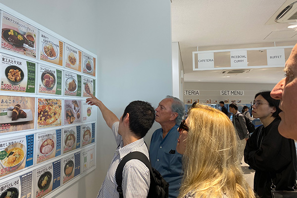 Exploring the menu at the Titech Co-op cafeteria