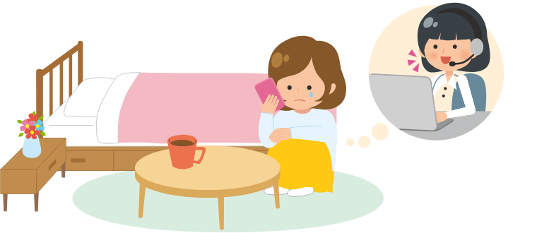 専門スタッフが電話やテキストで学生生活やアルバイトなどの不安にアドバイス