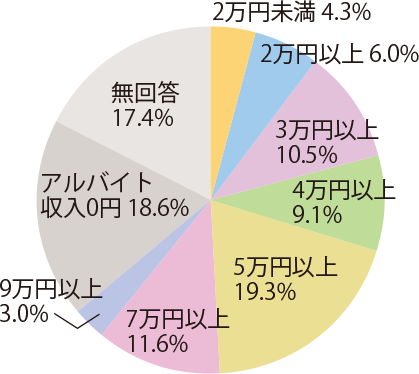 月々のアルバイト収入